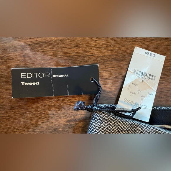 🦊Express Editor pant. Tweed black and white. New with tags. Satin lined. - Picture 3 of 15